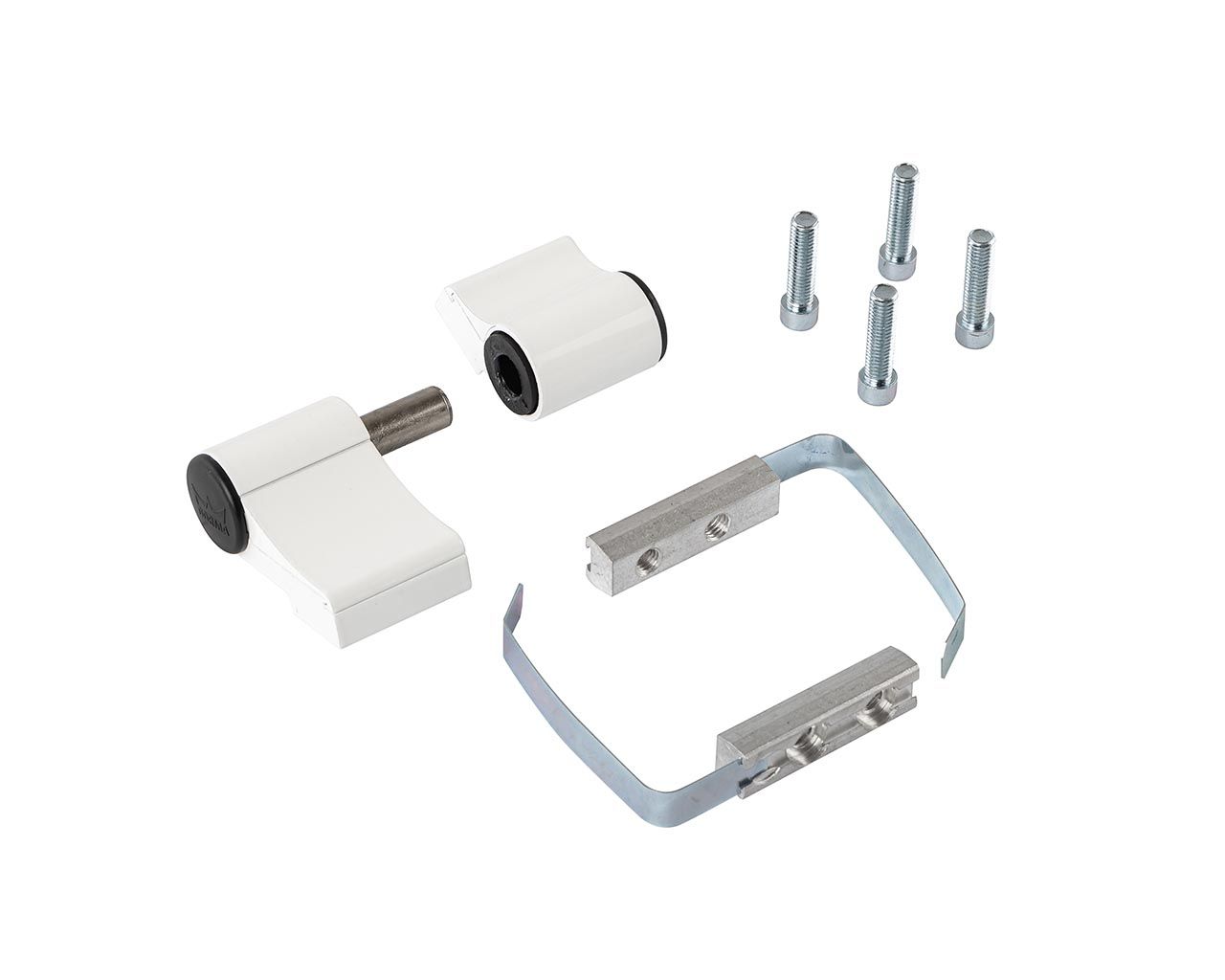 Петля дверная втулочная 2-х секционная, м/о 63 мм, крепление на хол. профиль, бел. 9016. Рис. 1