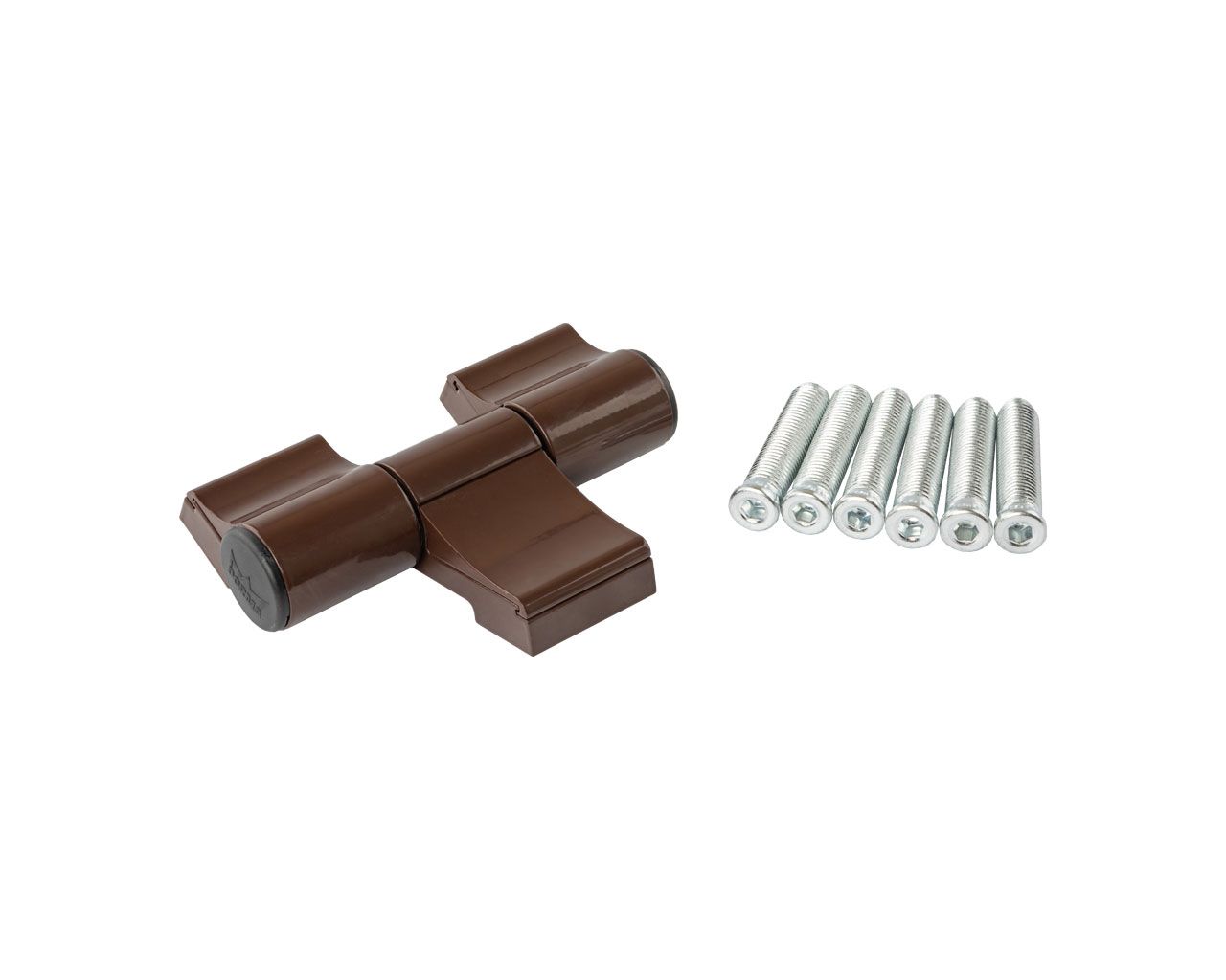 Петля дверная втулочная 3-х секционная, м/о 63 мм, крепление на тепл. профиль, корич. 8017. Рис. 1