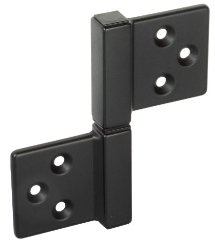 Петля карточная, для монтажа без врезки/с врезкой, разобранная, для дверей до 40 кг, квадратный цилиндр 12 мм, цвет черный матовый. Рис. 2 Петля карточная, для монтажа без врезки/с врезкой, разобранная, для дверей до 40 кг, квадратный цилиндр 12 мм, цвет черный матовый. Рис. 2