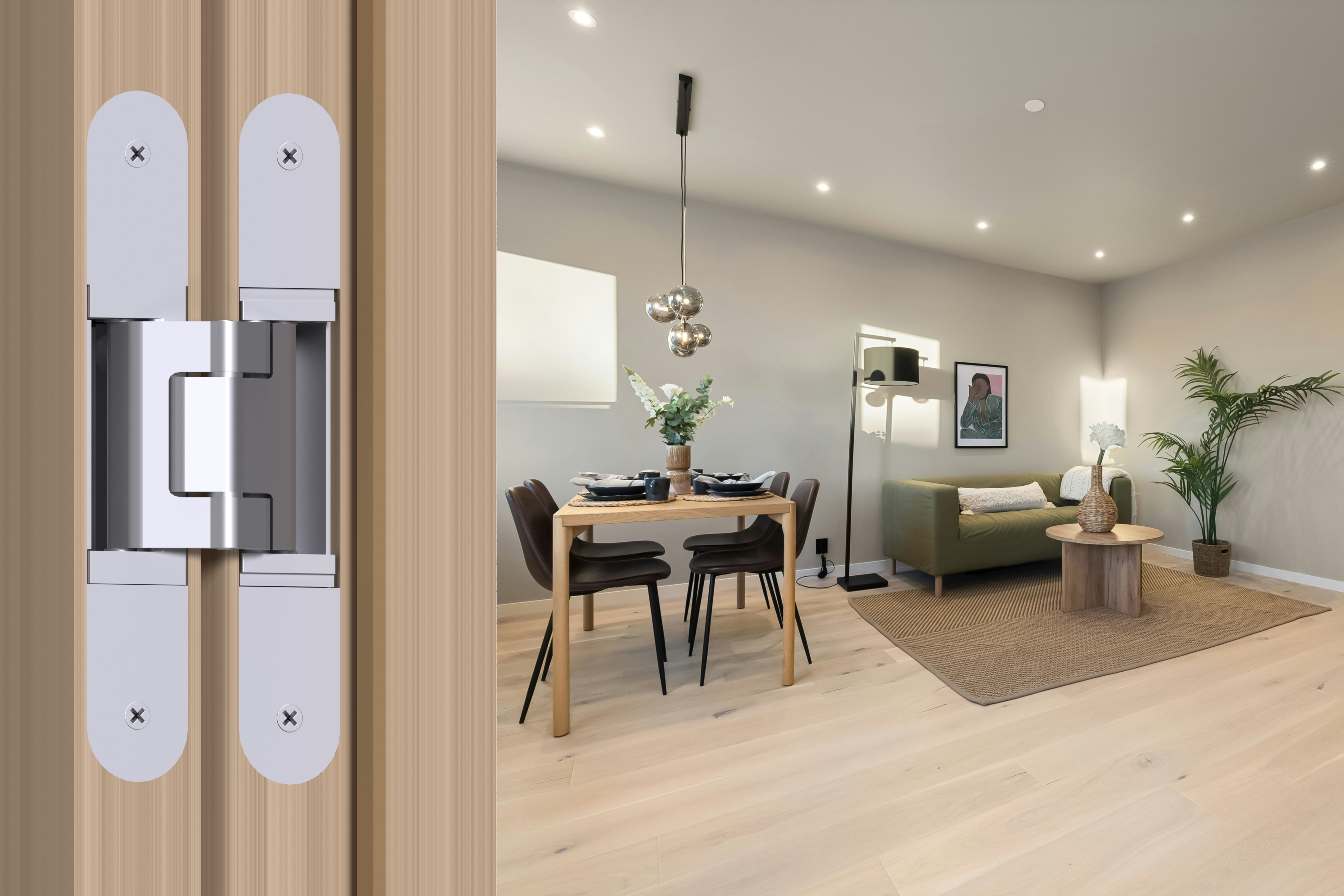 Петля скрытая 3D регулируемая для тяжелых дверей весом до 120 кг, цвет хром матовый. Рис. 2 Петля скрытая 3D регулируемая для тяжелых дверей весом до 120 кг, цвет хром матовый. Рис. 2