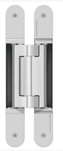 Петля скрытая 3D регулируемая для тяжелых нефальцованных дверей весом до 200 кг, цвет хром матовый. Рис. 1