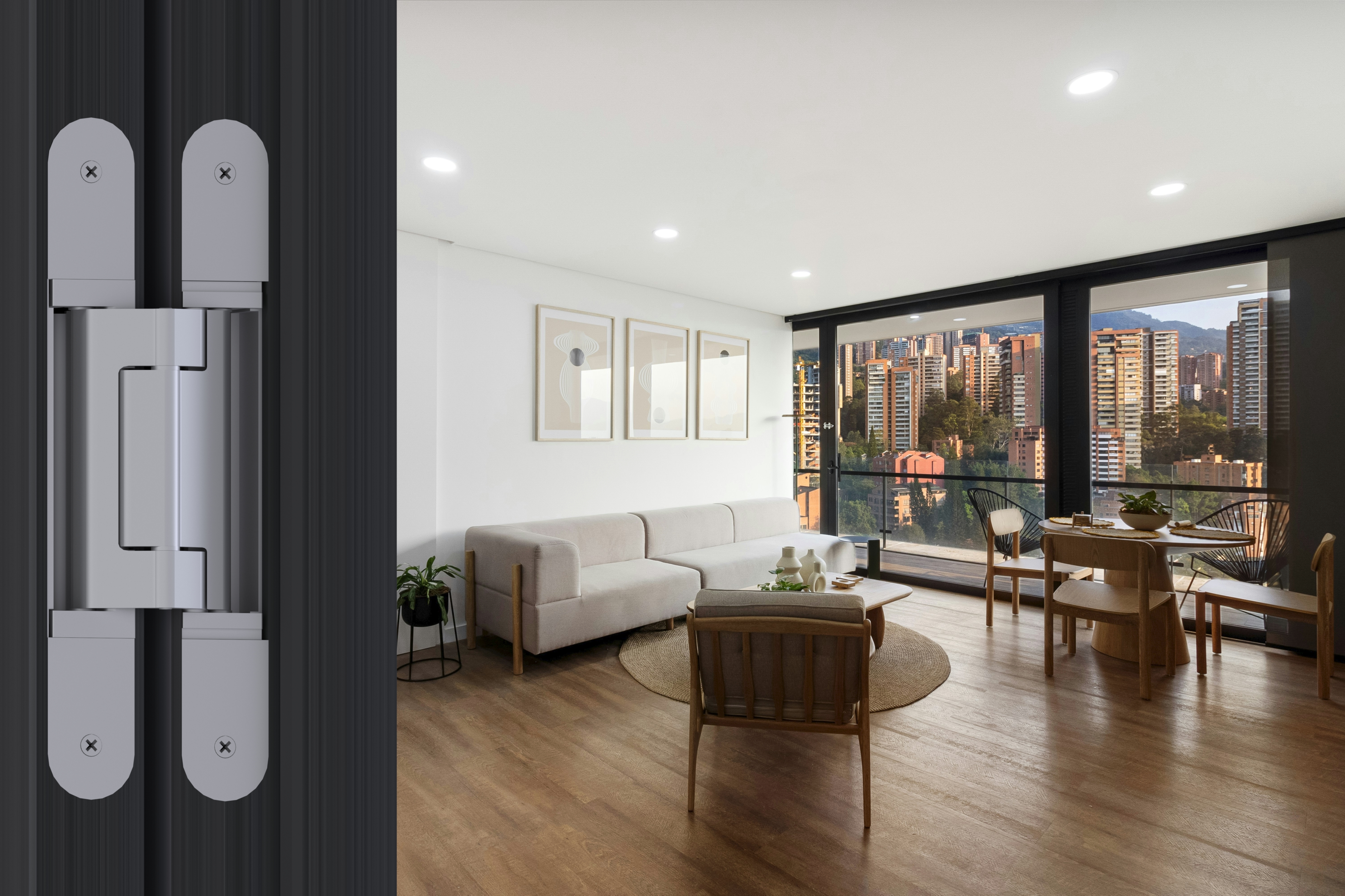 Петля скрытая 3D регулируемая для тяжелых нефальцованных дверей весом до 200 кг, цвет хром матовый. Рис. 3 Петля скрытая 3D регулируемая для тяжелых нефальцованных дверей весом до 200 кг, цвет хром матовый. Рис. 3