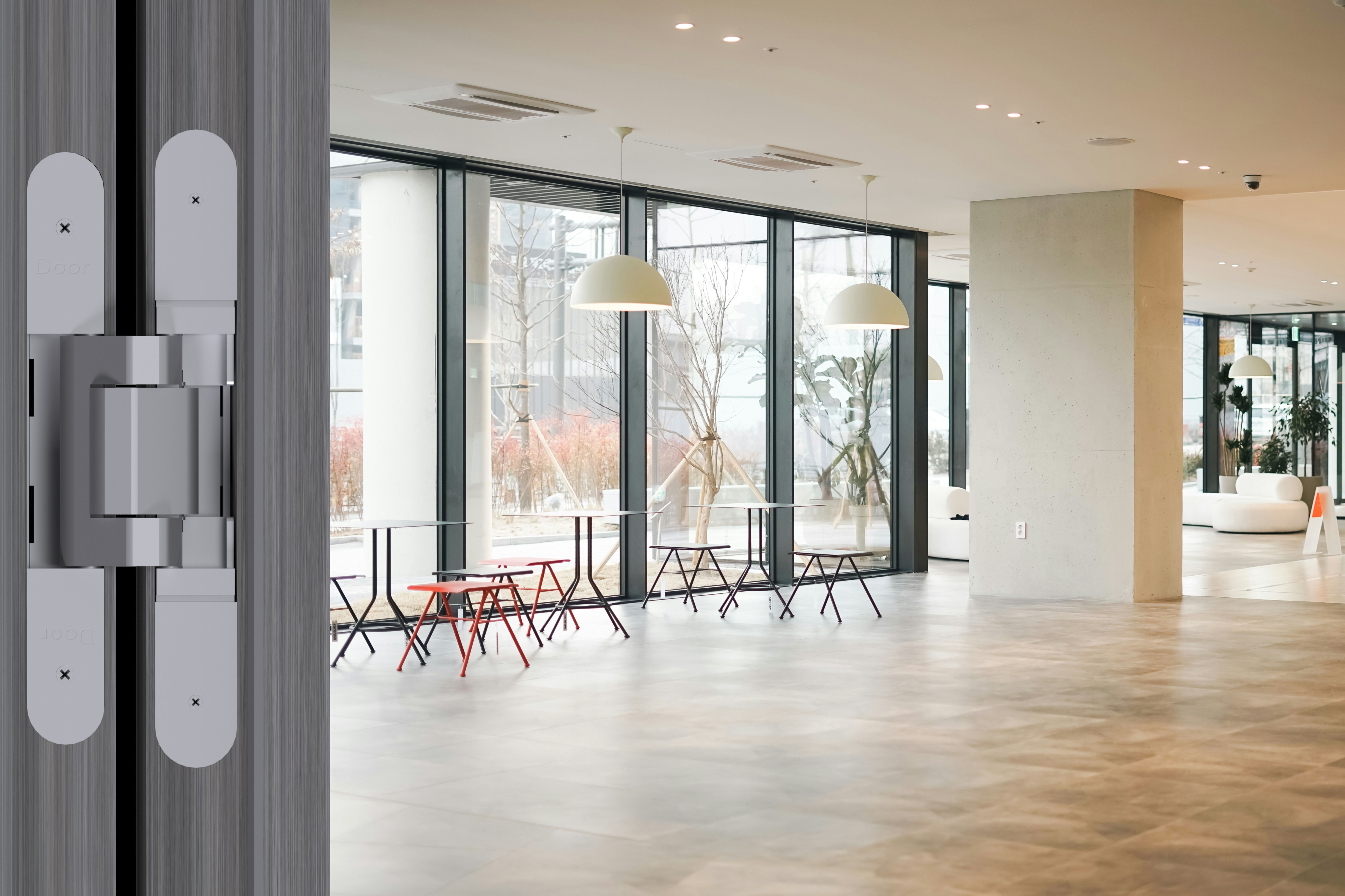 Петля скрытая 3D регулируемая для тяжелых нефальцованных дверей весом до 300 кг, цвет хром матовый. Рис. 3