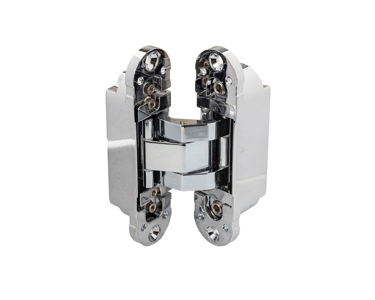 Петля скрытая ELEMENTIS, универсальная, 3D, 120x30 мм, 80 кг, цамак, хром полированный, с 4 пласт. колпачками. Рис. 3