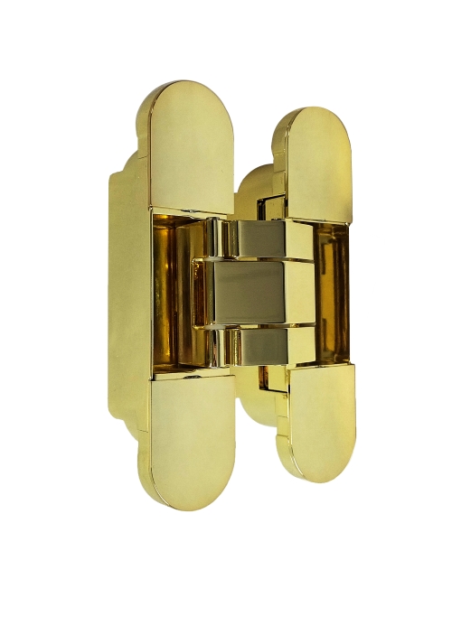 Петля скрытая ELEMENTIS, универсальная, 3D, 120x30 мм, 80 кг, цамак, золото полированное, в комплекте 2 петли,8 пласт. колпачков,8 винтов,2 рег.ключа,1 инструкция. Рис. 2