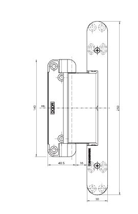 Петля скрытая для дверей с наплавом,  3D, 160 кг, хром матовый. Рис. 2