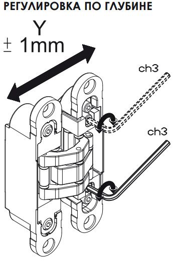 Петля скрытая, универсальная, 3D, 120x23 мм, 60 кг, цамак, золото полированное. Рис. 3 Петля скрытая, универсальная, 3D, 120x23 мм, 60 кг, цамак, золото полированное. Рис. 3