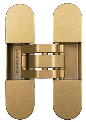 Петля скрытая, универсальная, 3D, 120x30 мм, 80 кг, цамак/алюминий, золотой матовый. Рис. 1