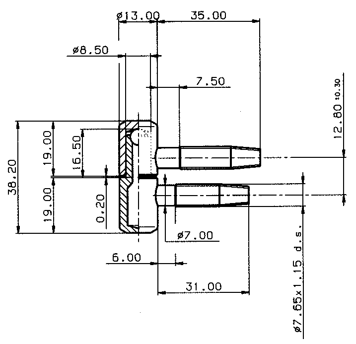 Петля ввертная, 2-штыревая, створочная часть, диаметр 13 мм, сталь, оцинкованный. Рис. 2 Петля ввертная, 2-штыревая, створочная часть, диаметр 13 мм, сталь, оцинкованный. Рис. 2