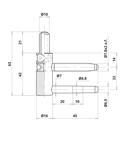 Петля ввертная, 4-штыревая, 3D, рамная часть, диаметр 16 мм, сталь, оцинкованный. Рис. 2 Петля ввертная, 4-штыревая, 3D, рамная часть, диаметр 16 мм, сталь, оцинкованный. Рис. 2