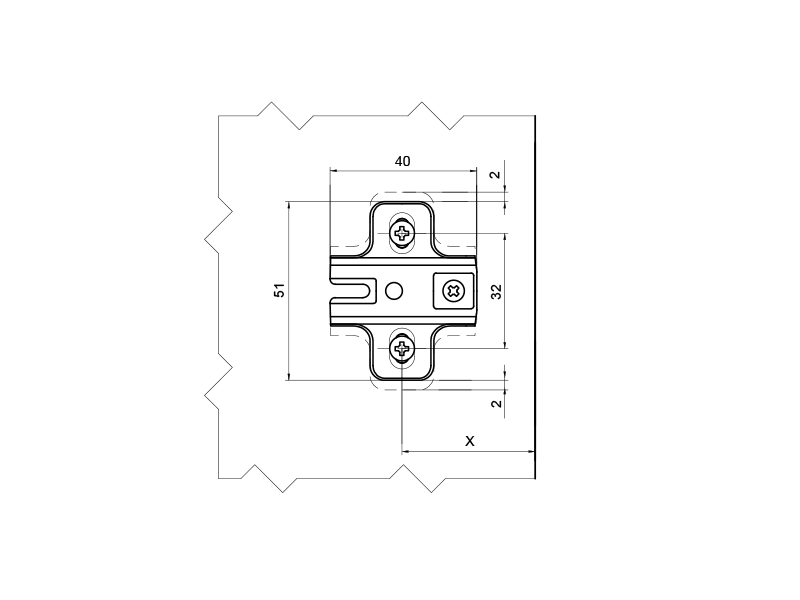 Планка монтажная Firmax для пететель серии Slide-on, H=0, евровинт. Рис. 2