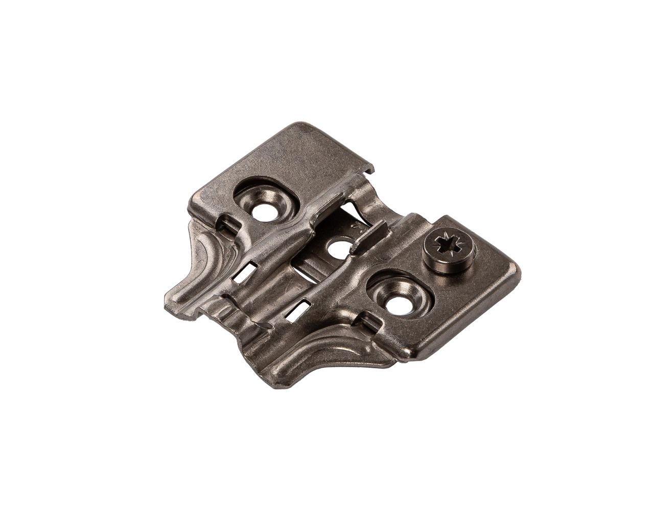 Планка монтажная для петель Alphalux  Titan, Clip-on, H=0, крестовая, под саморез, с эксцентриковой регулировкой, титан. Рис. 2