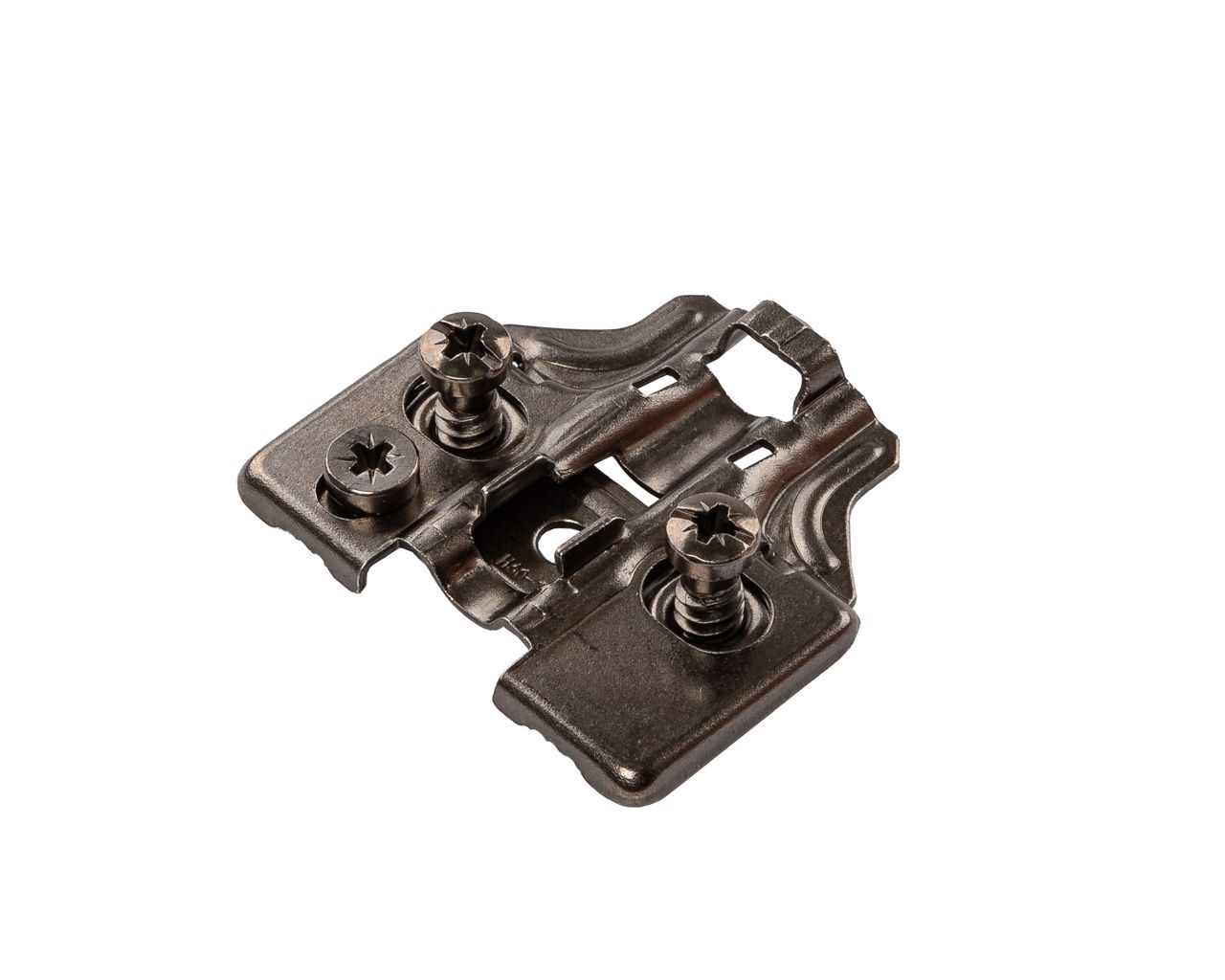 Планка монтажная для петель Alphalux Titan, Clip-on, H=0, крестовая, с предустановленными евровинтами, с эксцентриковой регулировкой, титан. Рис. 2 Планка монтажная для петель Alphalux Titan, Clip-on, H=0, крестовая, с предустановленными евровинтами, с эксцентриковой регулировкой, титан. Рис. 2