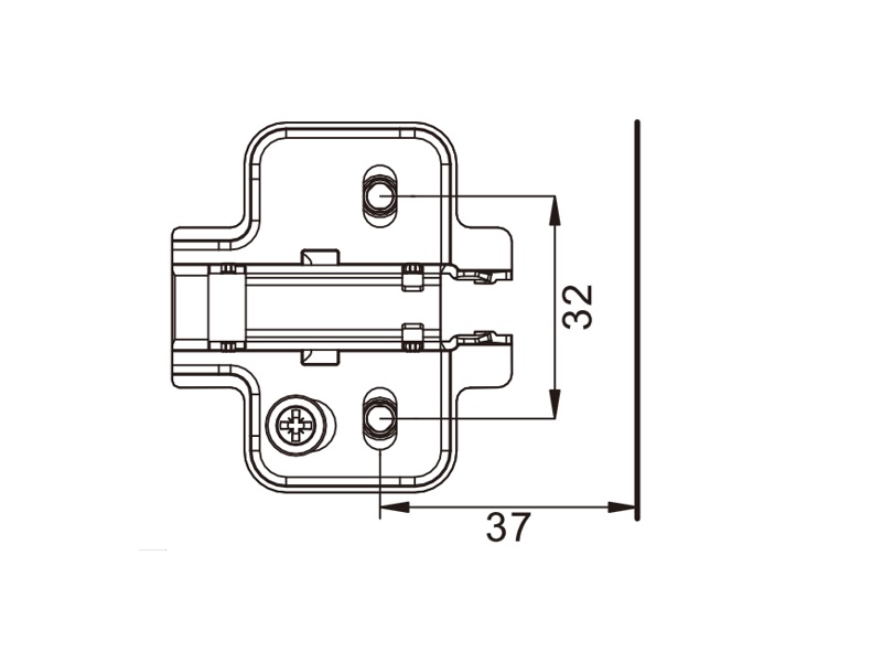 Планка монтажная для петель DTC Pivot Star Anyway Clip-on, H=4, крестовая с эксцентриковой регулировной по высоте, под саморез (в комплекте). Рис. 1 Планка монтажная для петель DTC Pivot Star Anyway Clip-on, H=4, крестовая с эксцентриковой регулировной по высоте, под саморез (в комплекте). Рис. 1