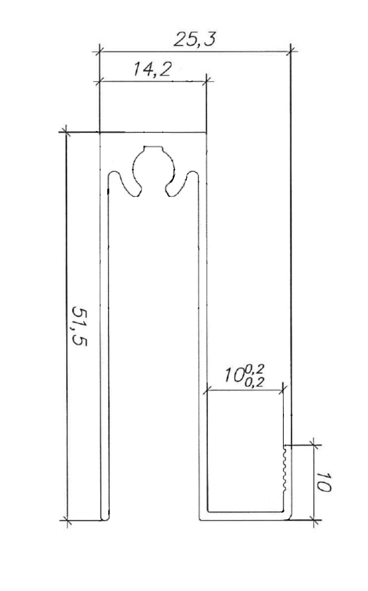 Планка нижняя Classic Slim, алюминий, L=5800 мм, серебро.. Рис. 2