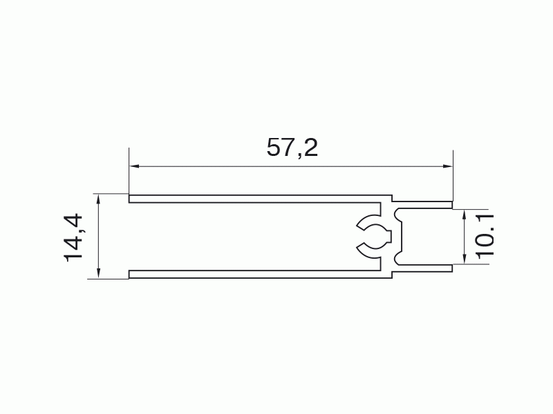 Планка нижняя, алюминий, бронза, 5800 мм. Рис. 2