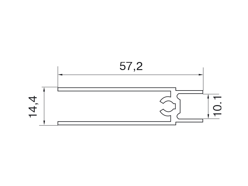 Планка нижняя, алюминий, L=5800 мм, серебро.. Рис. 2