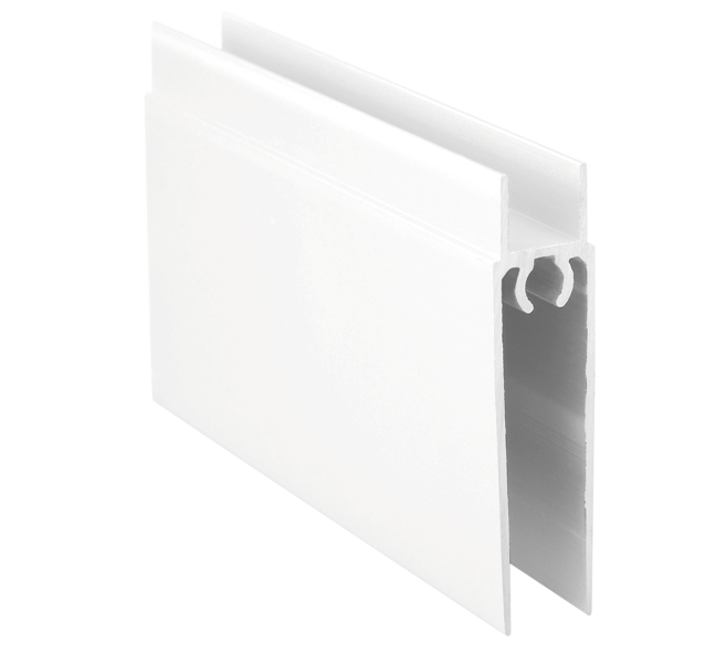 Планка нижняя, алюминий в ПВХ, L=5900 мм, белый глянец.. Рис. 1