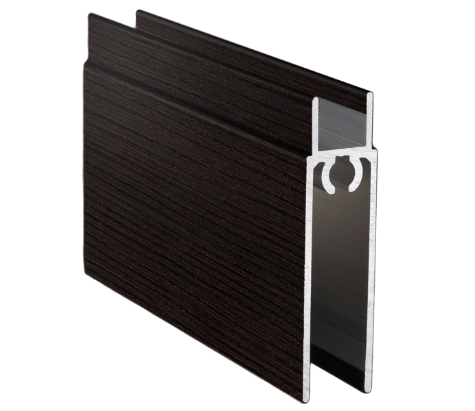 Планка нижняя, алюминий в ПВХ, L=5900 мм, венге темный с тиснением.. Рис. 2