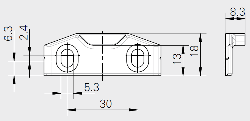 Планка ответная Alu 100. Рис. 1