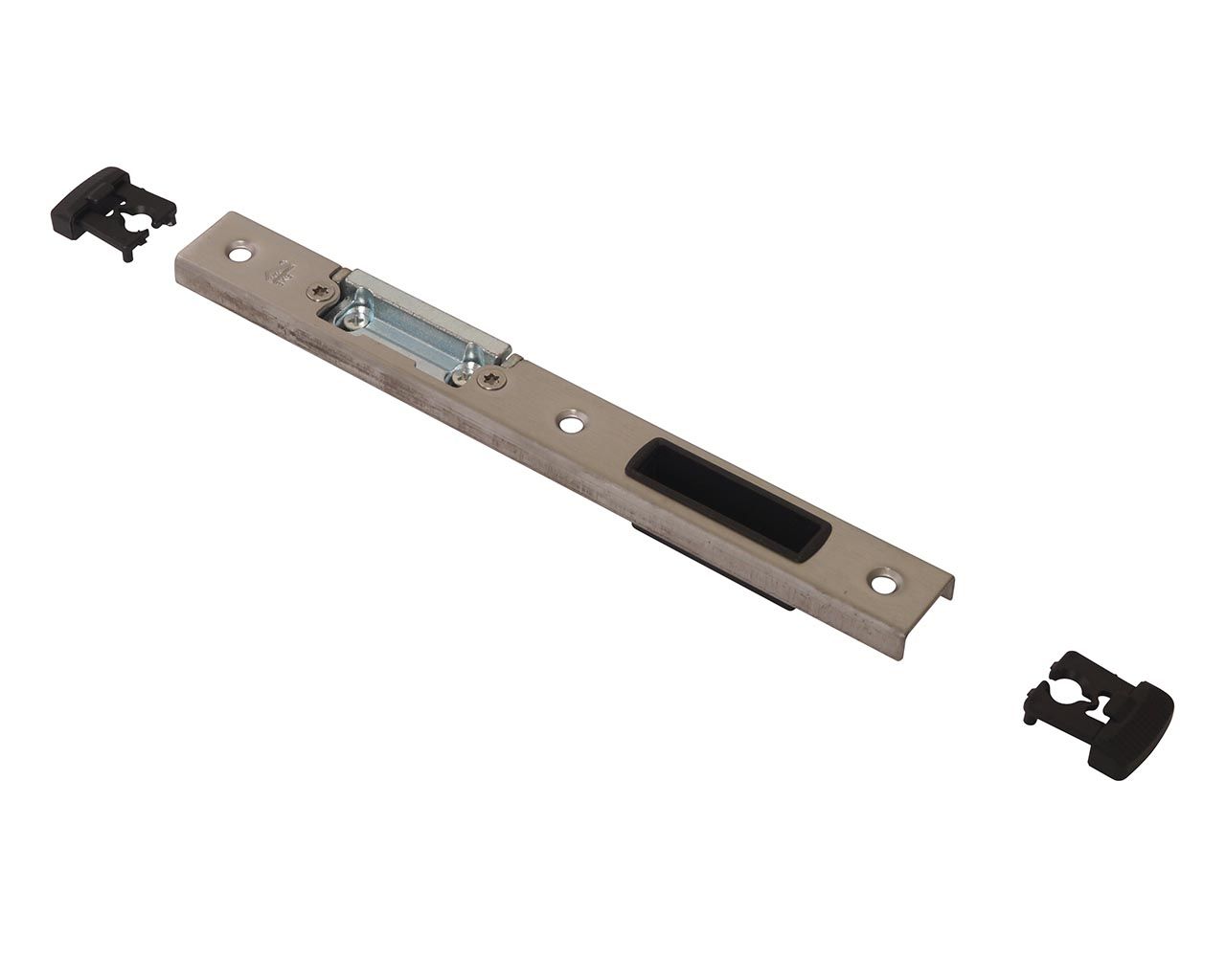 Планка ответная Maxbar для ригеля и защелки, регулир., нерж. сталь, левая, U24x8.5, Татпроф. Рис. 1