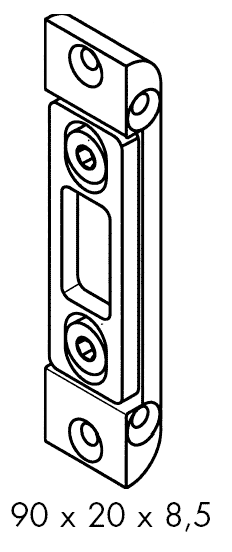 3247816 Планка ответная, для дополнительного запора, для дверей с наплавом, универсальная, оцинкованный. Рис. 2