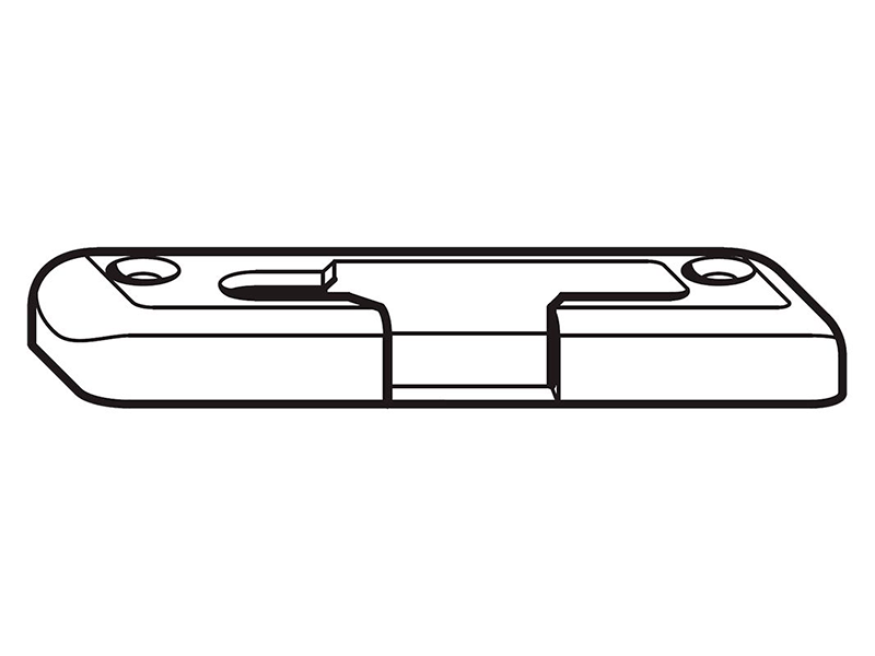 Планка ответная поворотно-откидная  прав.еврофальц 24, ось 13,  с цапфами. Рис. 1