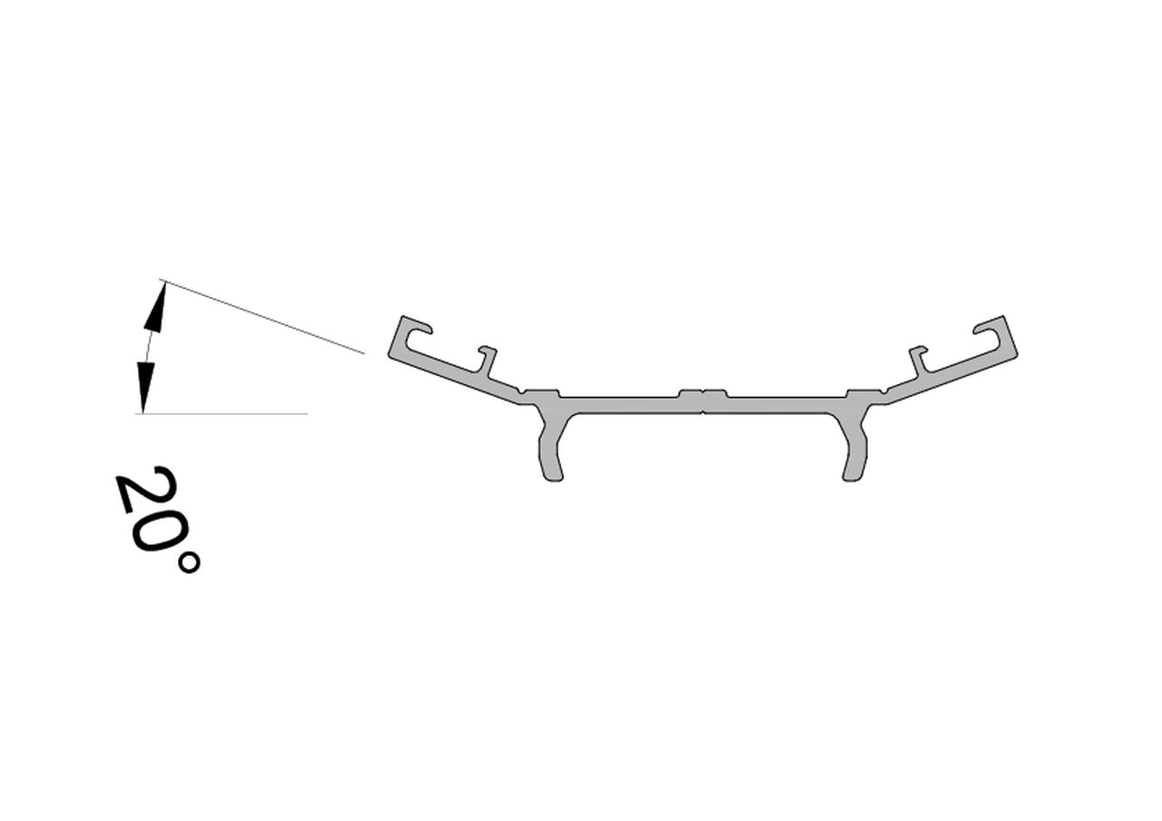 Планка прижимная ALUMARK 20 гр (симметричная) 6м неокрашенный. Рис. 1