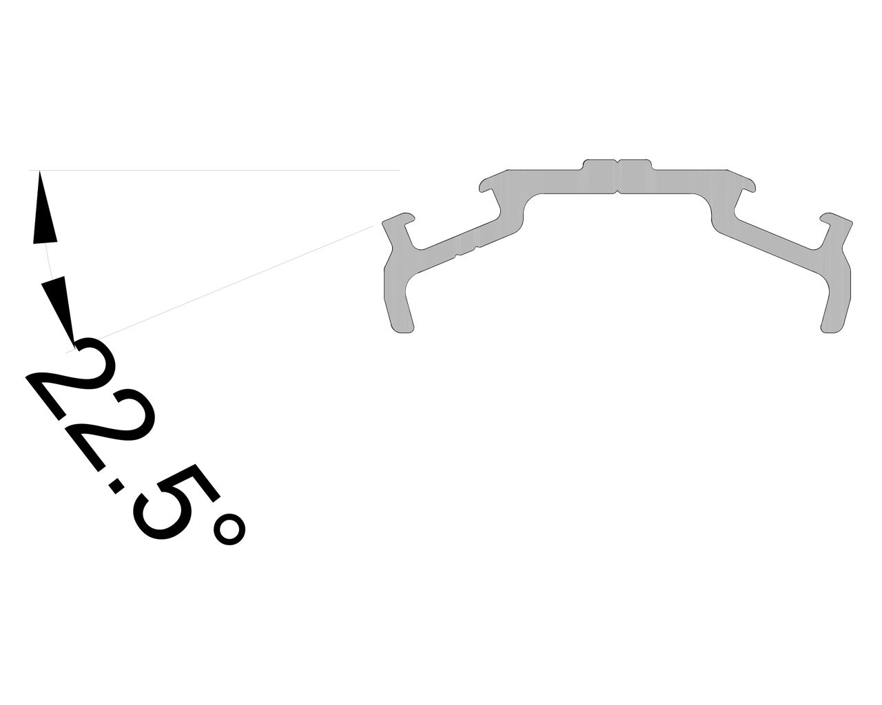 Планка прижимная ALUMARK внутренний угол 15-30 6м Белый RAL 9016. Рис. 1 Планка прижимная ALUMARK внутренний угол 15-30 6м Белый RAL 9016. Рис. 1