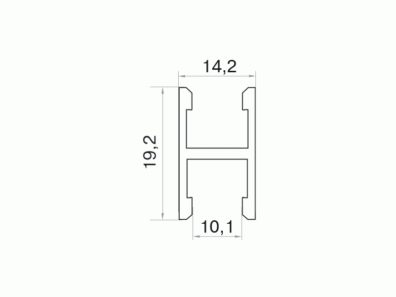 Планка средняя, алюминий, L=5800 мм, золото.. Рис. 1 Планка средняя, алюминий, L=5800 мм, золото.. Рис. 1