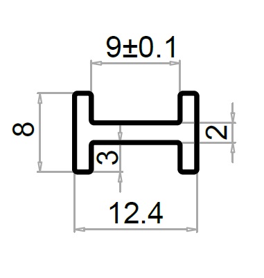 Планка средняя для перегородок L-3000 мм, черный. Рис. 2