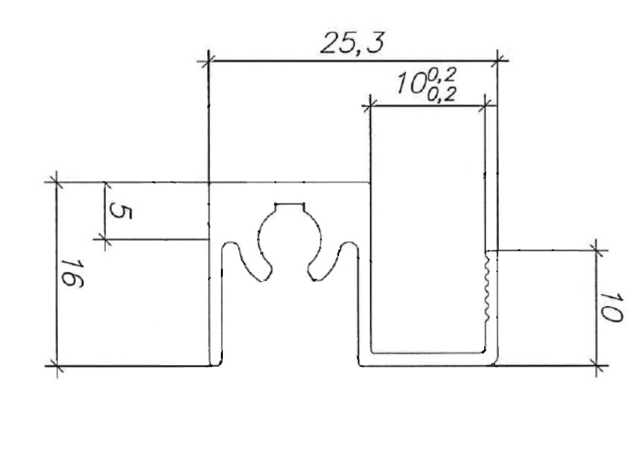 Планка верхняя Classic Slim, алюминий, L=5800 мм, черный муар.. Рис. 1