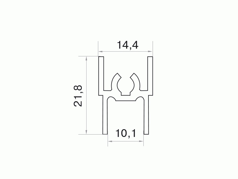 Планка верхняя, алюминий, L=5800 мм, золото.. Рис. 2 Планка верхняя, алюминий, L=5800 мм, золото.. Рис. 2