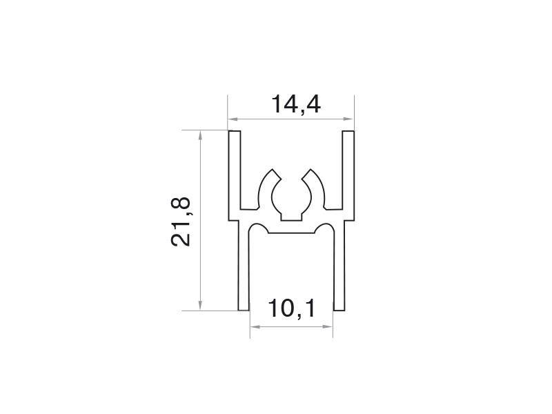 Планка верхняя, алюминий в ПВХ, L=5900 мм, венге темный с тиснением.. Рис. 2