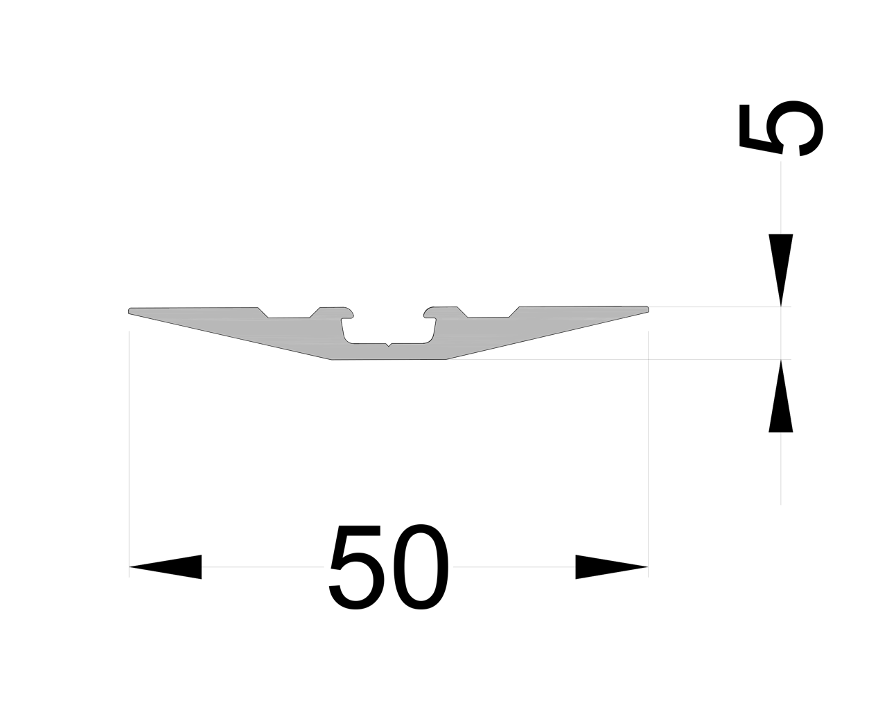 Планка видимая ALUMARK 5 мм 6м Неокрашенный. Рис. 1