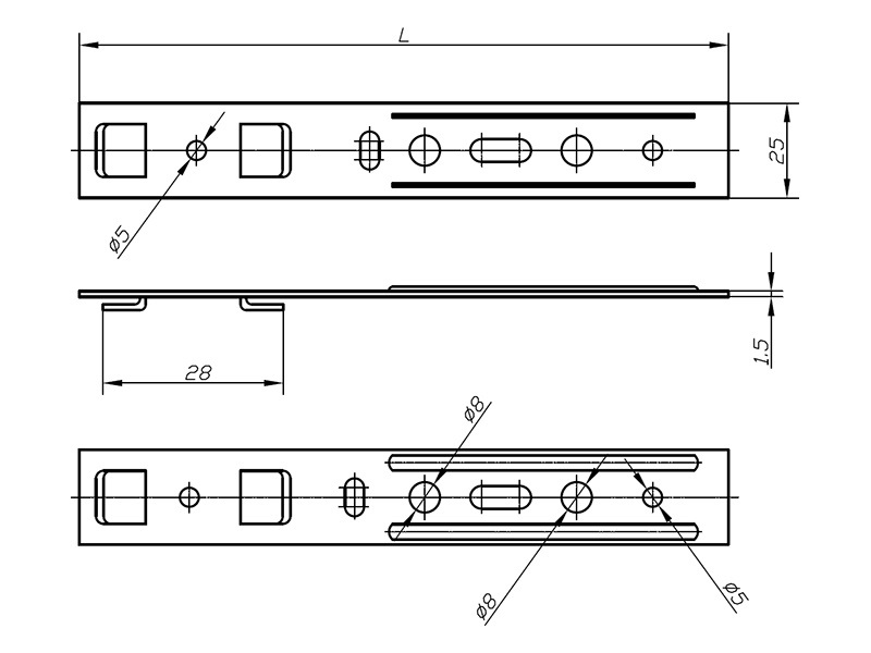 Пластина анкерная, для профиля Salamander (28мм); L=190мм. Рис. 1 Пластина анкерная, для профиля Salamander (28мм); L=190мм. Рис. 1