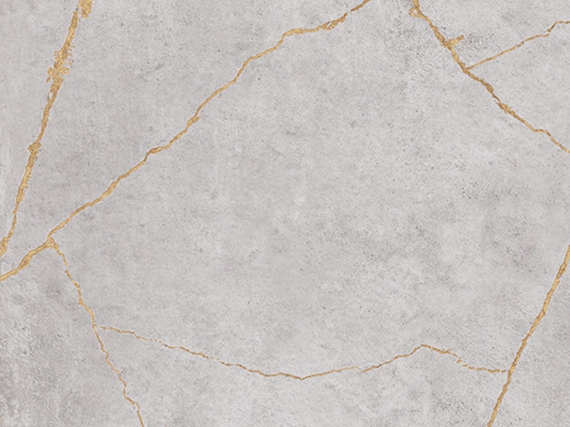 Плита ЛДСП ALVIC SYNCRON 1240*18*2750 мм, керамика золото 01 (Porcelain Gold 01 JA),  двустороннее тиснение. Рис. 2