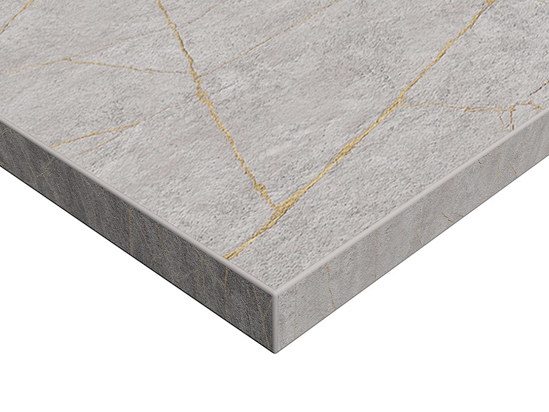 Плита ЛДСП ALVIC SYNCRON 1240*18*2750 мм, керамика золото 01 (Porcelain Gold 01 JA),  двустороннее тиснение. Рис. 1