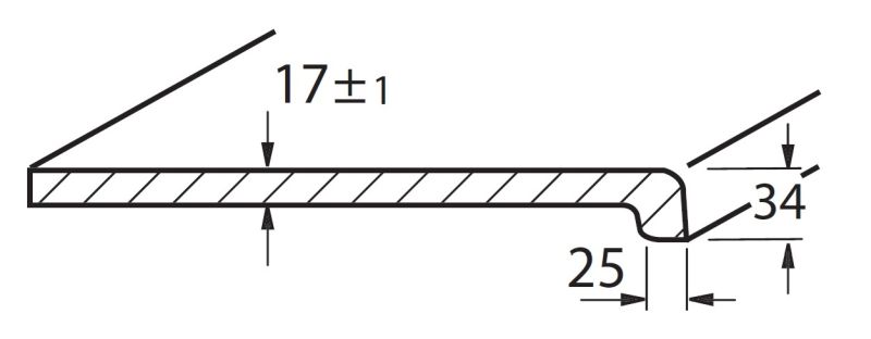 Подоконник Werzalit 350 мм, кап. 34 мм. /6м/ венге. Рис. 3