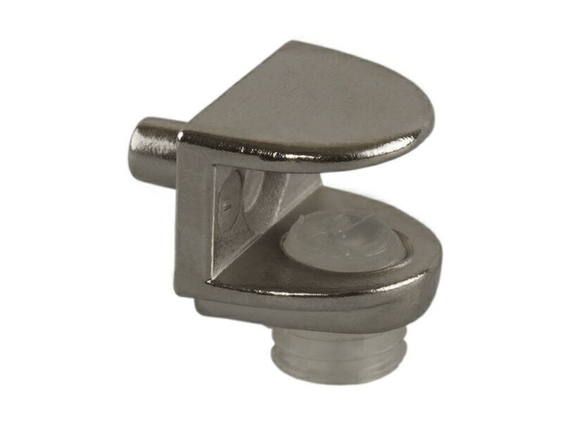 FIRMAX FA04 Полкодержатель для стеклянных полок толщиной до 8 мм, с фиксацией, цинк, никель. Рис. 1