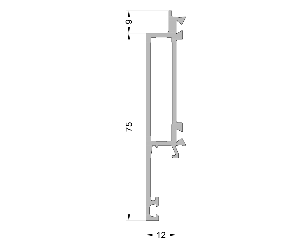 Полупрофиль внешний для 270280, 270283, 270286, 270287 неокр. 6.5м.. Рис. 1