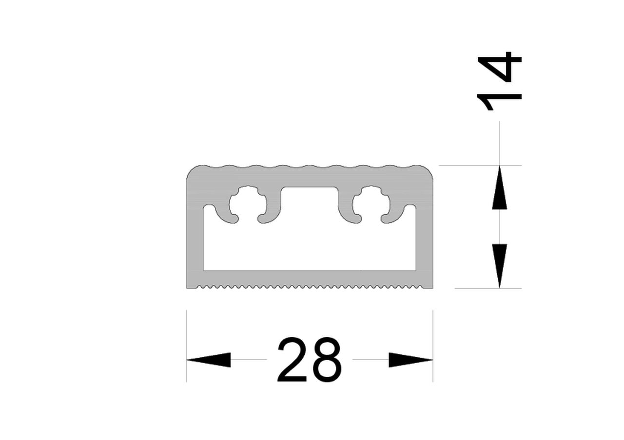 Порог ALUMARK 28/14 мм 6м Белый RAL9016. Рис. 2