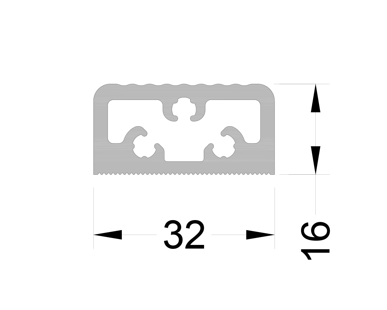 Порог дверной ALUMARK 32/16 мм 6м неокрашенный. Рис. 1