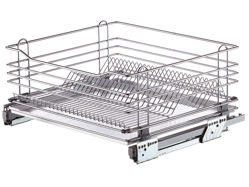 Посудосушитель в нижнюю базу 900мм с поддоном, направляющие плавного закрывания, хром. Рис. 1