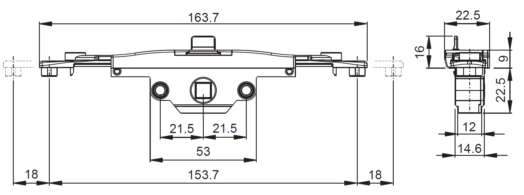 Комплект поворотно-откидной приемный под ручку с квадратным штифтом, Европаз, 0106100001. Рис. 3 Комплект поворотно-откидной приемный под ручку с квадратным штифтом, Европаз, 0106100001. Рис. 3