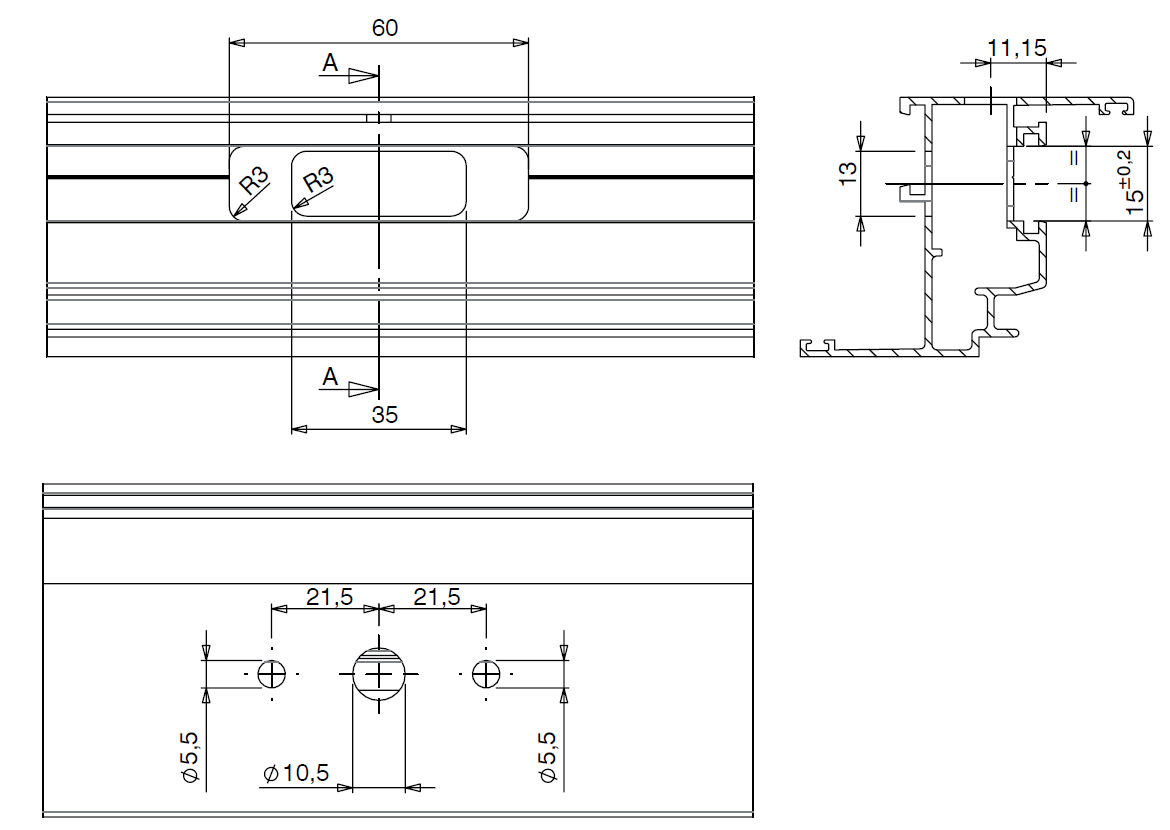 Комплект поворотно-откидной приемный под ручку с квадратным штифтом, Европаз, 0106100001. Рис. 2