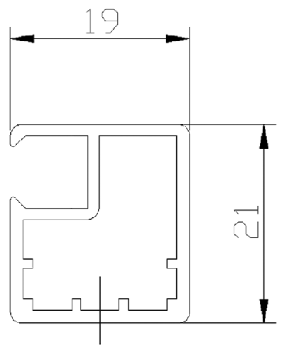 Профиль 21/19 для рамочных фасадов FIRMAX 5800 мм, белый матовый. Рис. 2 Профиль 21/19 для рамочных фасадов FIRMAX 5800 мм, белый матовый. Рис. 2