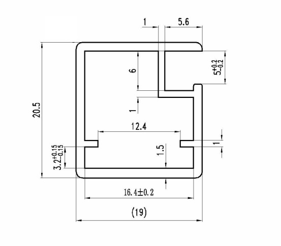 Профиль 21/19 для рамочных фасадов FIRMAX 5800 мм, золото браш. Рис. 1