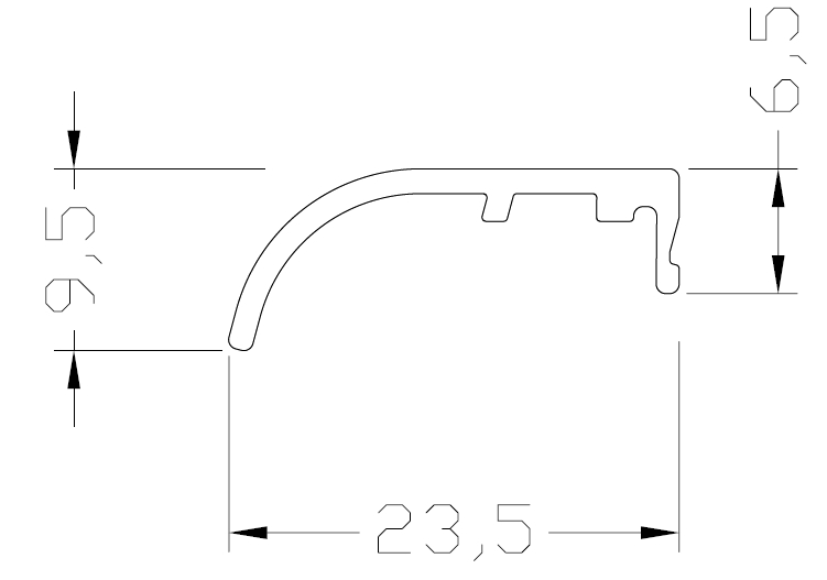Профиль Алюстарт покрытия створок, алюминий, неокрашенный, 6 м. Рис. 2 Профиль Алюстарт покрытия створок, алюминий, неокрашенный, 6 м. Рис. 2