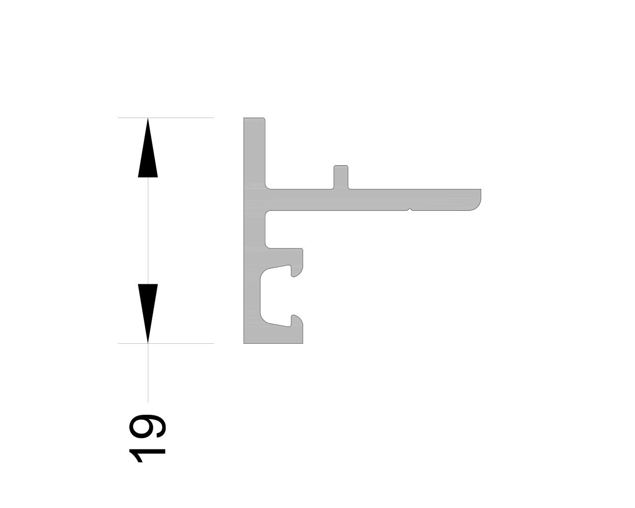 Профиль Дополнительный цокольный ALUMARK 6м неокрашенный